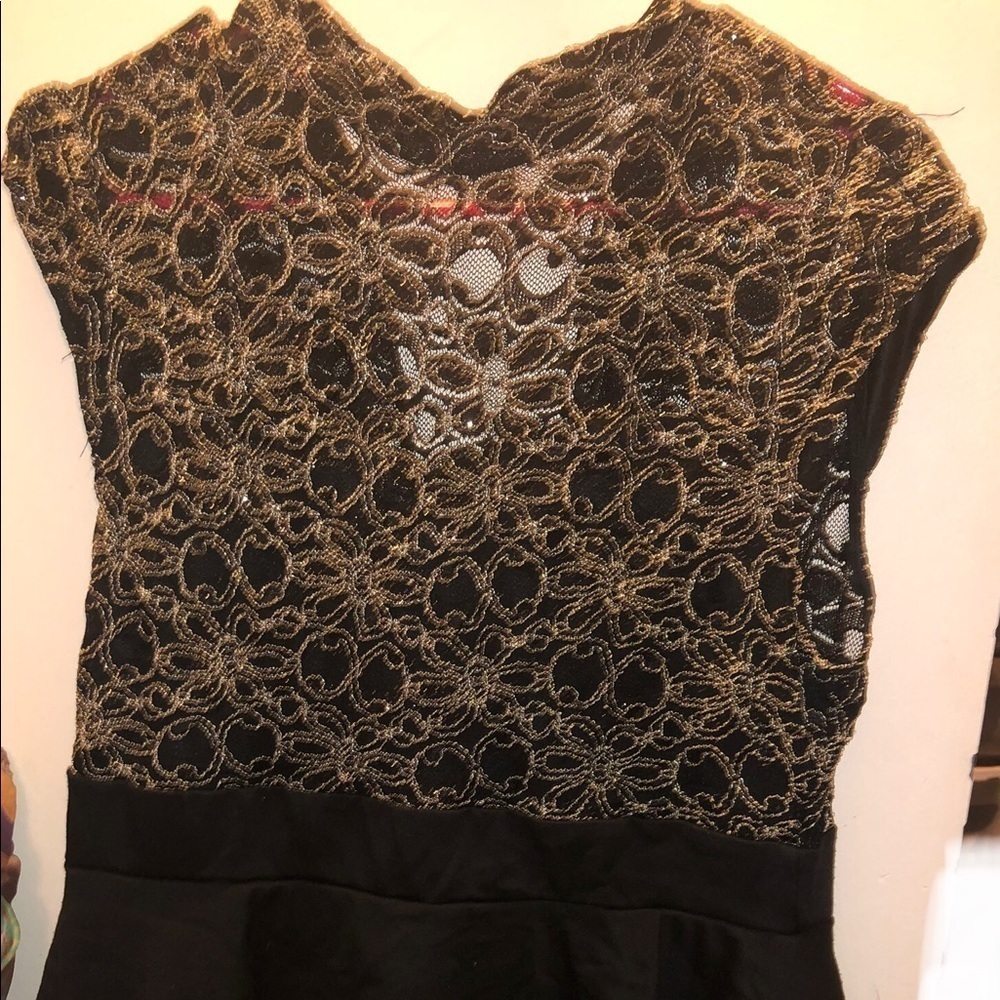 Black Embroidered Peplum Dress